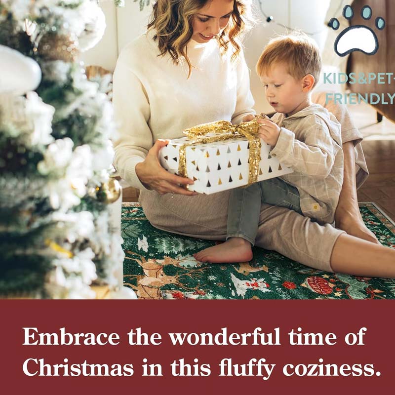 🎁 Ultiem Kerstgevoel Thuis – Zacht & Antislip Vloerkleed met Feestelijke Magie!