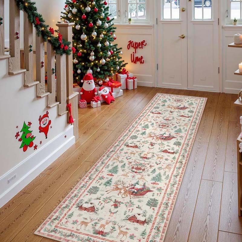 🎁 Ultiem Kerstgevoel Thuis – Zacht & Antislip Vloerkleed met Feestelijke Magie!