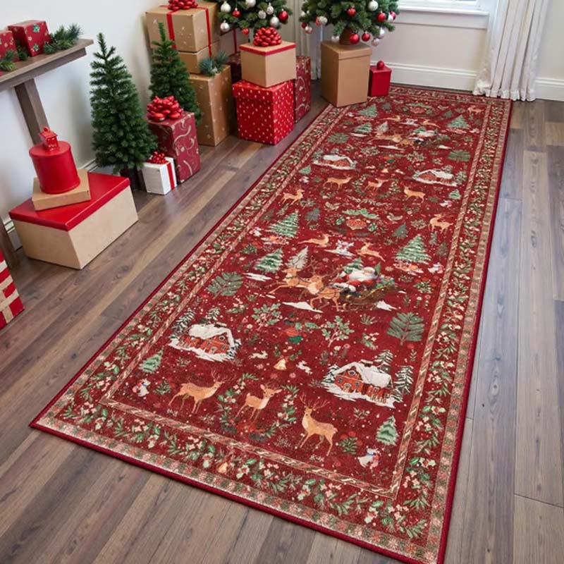 🎁 Ultiem Kerstgevoel Thuis – Zacht & Antislip Vloerkleed met Feestelijke Magie!
