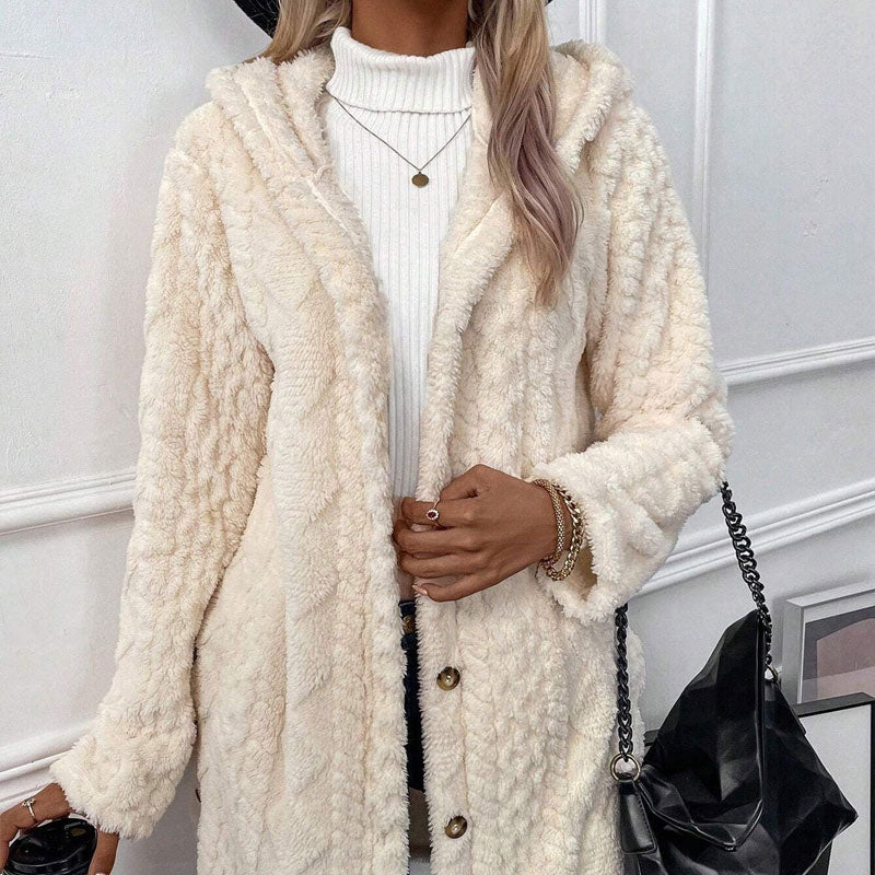 🔥Black-Friday-Mega-Angebot – 50 % Rabatt!🔥Damen warme Jacke mit Kapuze und Rautenmuster