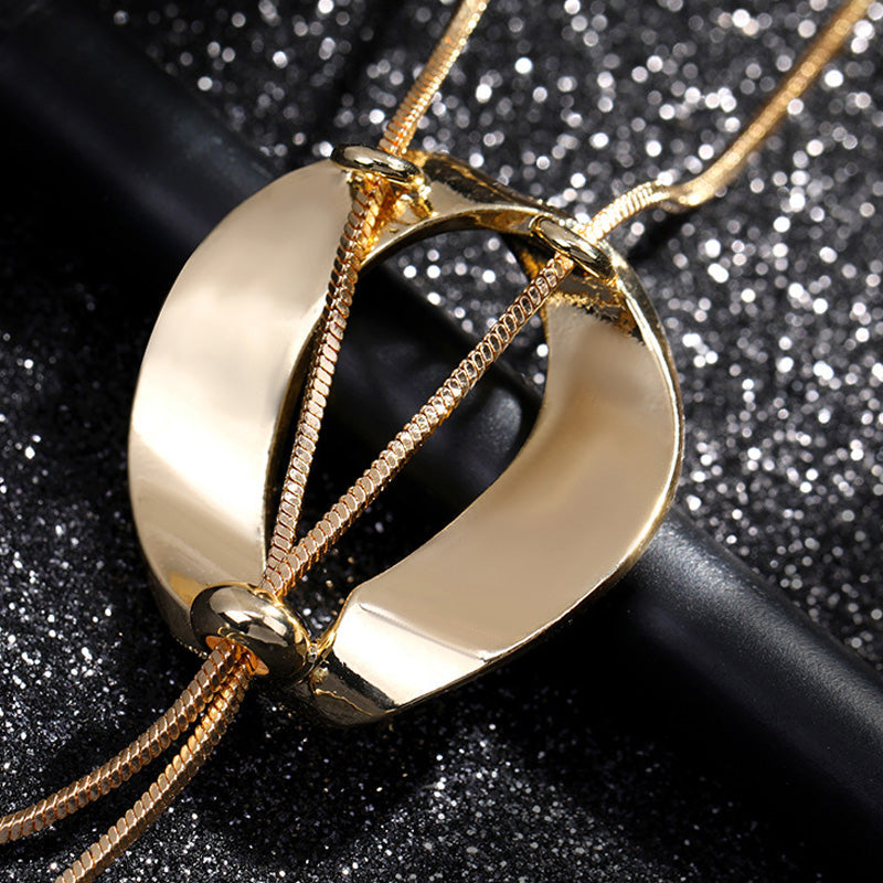 Long Faux Pearl Pendant Sweater Chain Necklace