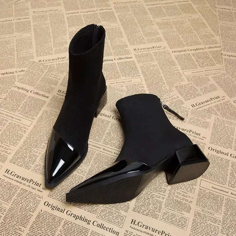 🔥Black-Friday-Mega-Angebot – 50 % Rabatt!🔥Vintage-Inspirierte Stiefeletten mit spitzer Zehe für Damen