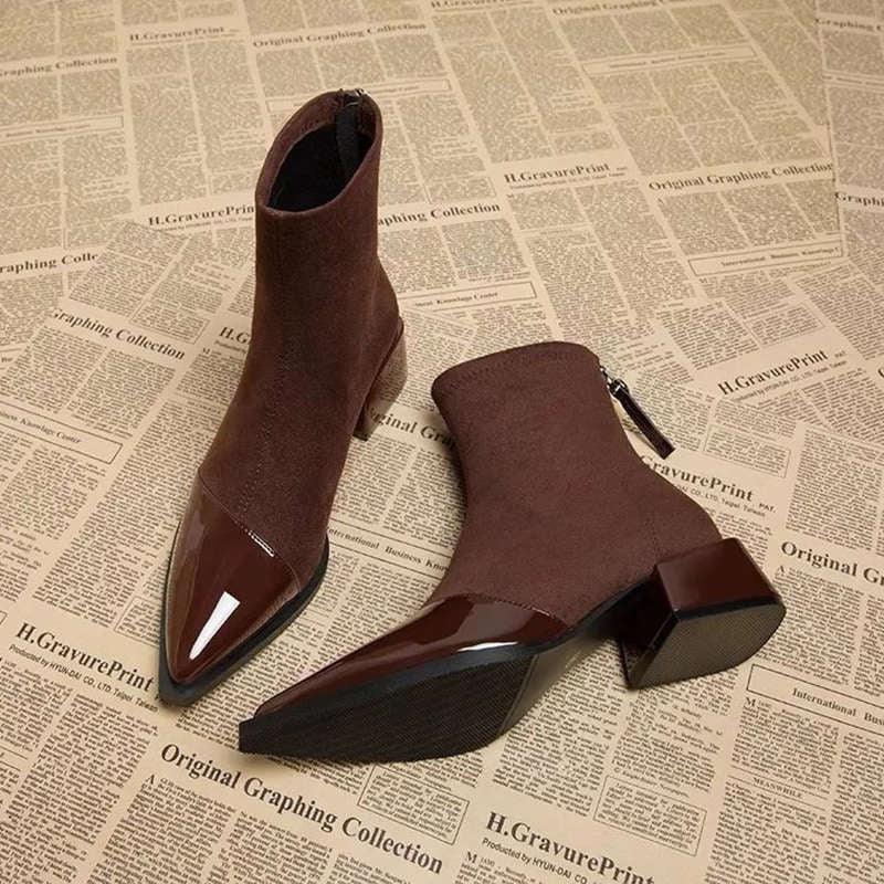 🔥Black-Friday-Mega-Angebot – 50 % Rabatt!🔥Vintage-Inspirierte Stiefeletten mit spitzer Zehe für Damen