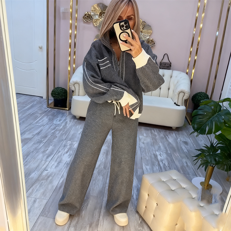 🔥Black-Friday-Mega-Angebot – 50 % Rabatt!🔥Modisches 2-teiliges Set aus Jacke und Hose für Damen