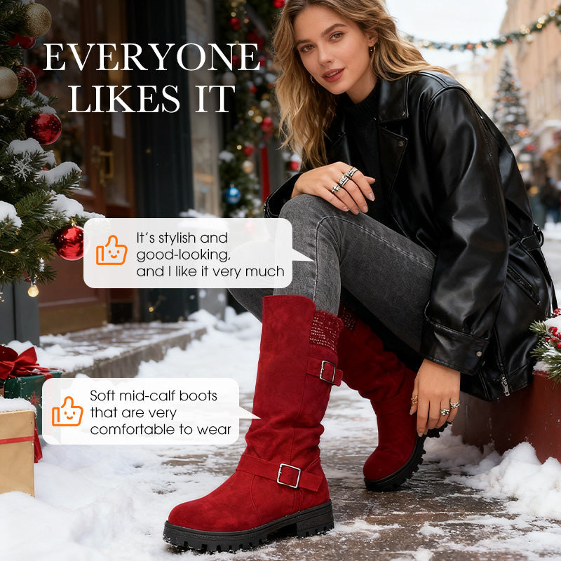 💖Black-Friday-Mega-Angebot – 50 % Rabatt!💖Damen Slouchy Boots bis zur mittleren Wade