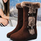 ✨🎅Weihnachtsangebote – Nur für kurze Zeit!⏰Damen-Schneestiefel bis zur Wade mit Plüschbesatz