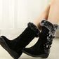 ✨🎅Weihnachtsangebote – Nur für kurze Zeit!⏰Damen-Schneestiefel bis zur Wade mit Plüschbesatz