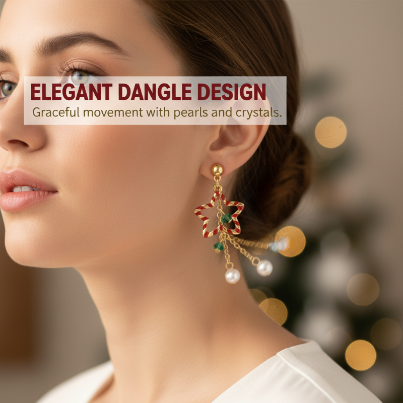 🎅Weihnachtsaktion für kurze Zeit: 50 % RABATT!!! ✨ Niedrige Ohrringe mit süßem Weihnachtsstern-Anhänger