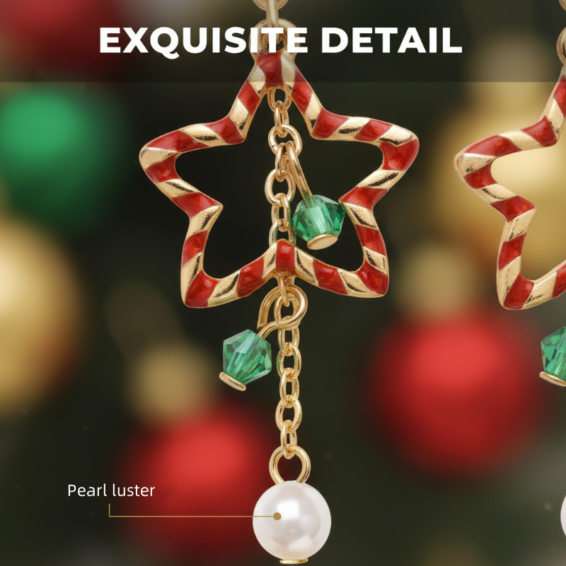 🎅Weihnachtsaktion für kurze Zeit: 50 % RABATT!!! ✨ Niedrige Ohrringe mit süßem Weihnachtsstern-Anhänger