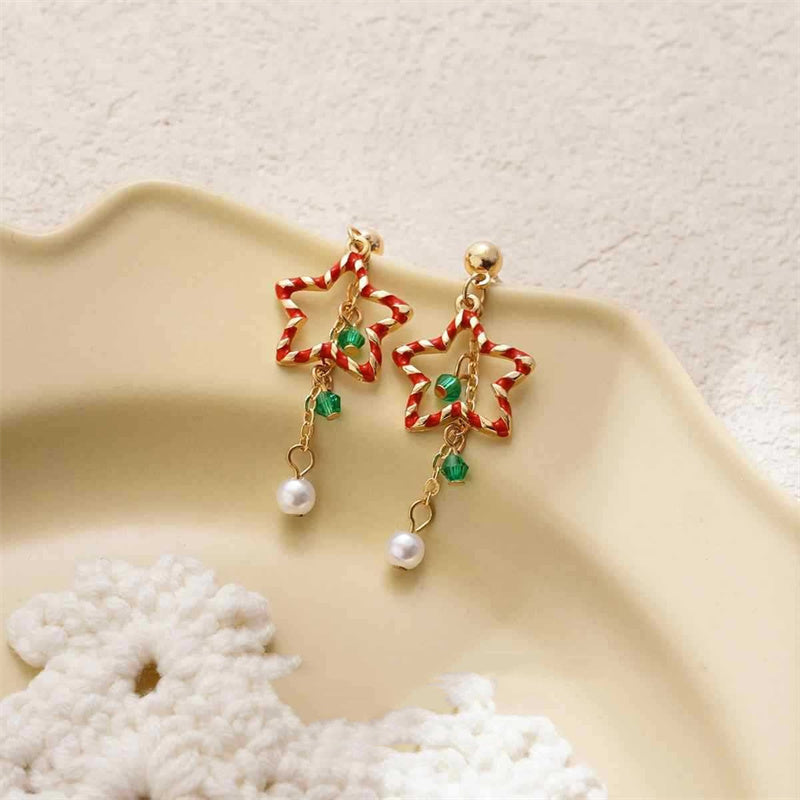 🎅Weihnachtsaktion für kurze Zeit: 50 % RABATT!!! ✨ Niedrige Ohrringe mit süßem Weihnachtsstern-Anhänger