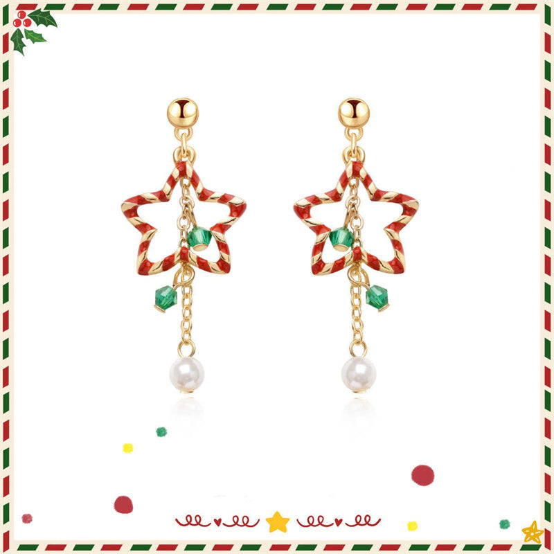 🎅Weihnachtsaktion für kurze Zeit: 50 % RABATT!!! ✨ Niedrige Ohrringe mit süßem Weihnachtsstern-Anhänger