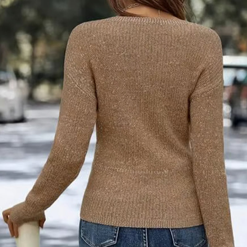 💖Black-Friday-Mega-Angebot – 50 % Rabatt!💖Damen Elegant Casual V-Ausschnitt Strickoberteil