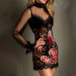 🎅🎄Weihnachts-Hit!❄️💗 Minikleid mit floralem Print und transparenten Ärmeln