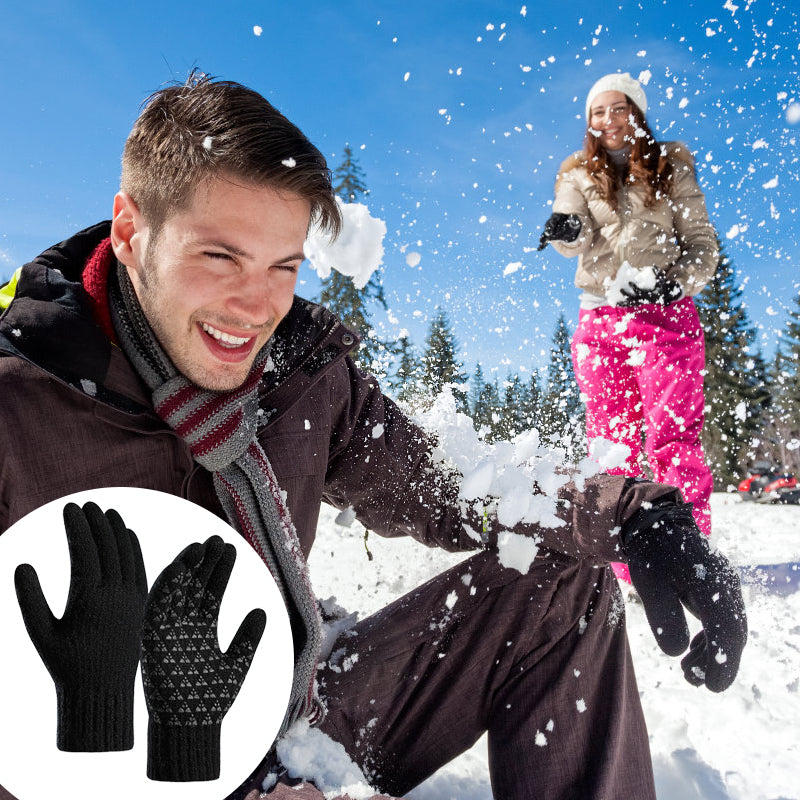 Warme Thermo-Strickhandschuhe mit Touchscreen-Funktion