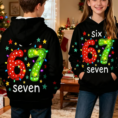 ✨🎅Weihnachtsangebote – Nur für kurze Zeit!⏰"67" Kapuzenpullover für Kinder – Weich, trendig und inspiriert vom viralen Meme 🎮👕