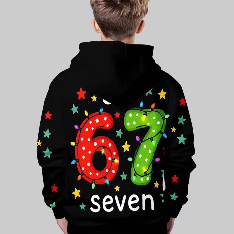 ✨🎅Weihnachtsangebote – Nur für kurze Zeit!⏰"67" Kapuzenpullover für Kinder – Weich, trendig und inspiriert vom viralen Meme 🎮👕