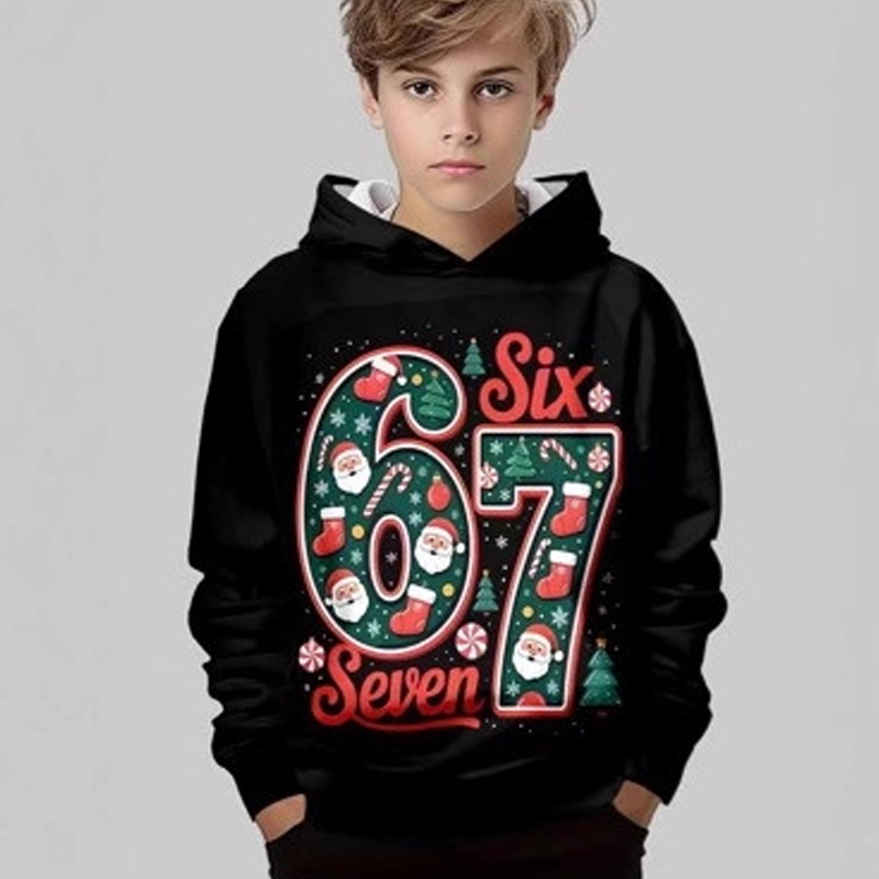 ✨🎅Weihnachtsangebote – Nur für kurze Zeit!⏰"67" Kapuzenpullover für Kinder – Weich, trendig und inspiriert vom viralen Meme 🎮👕