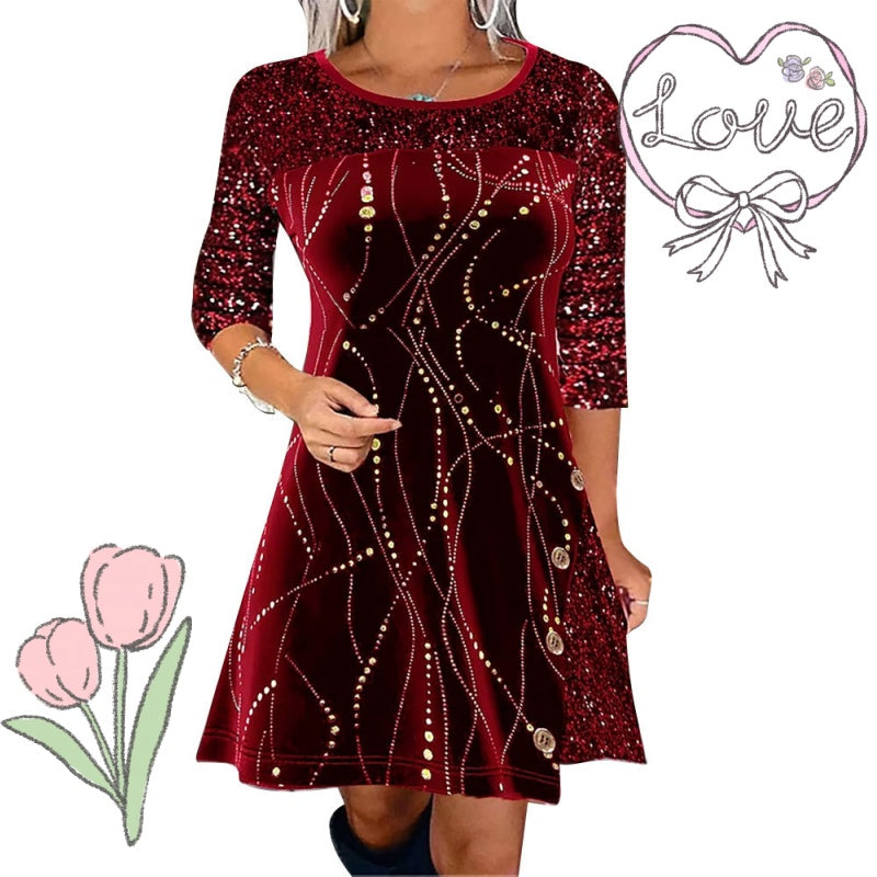 💖Black-Friday-Mega-Angebot – 50 % Rabatt!💖Elegantes Pailletten-A-Linien-Kleid