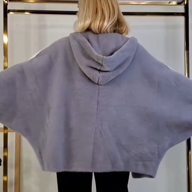 ⌛ Nur noch 3 Tage – 50 % auf alles! ⏰Damen kuschelige warme Kapuzenjacke mit Streifendetail