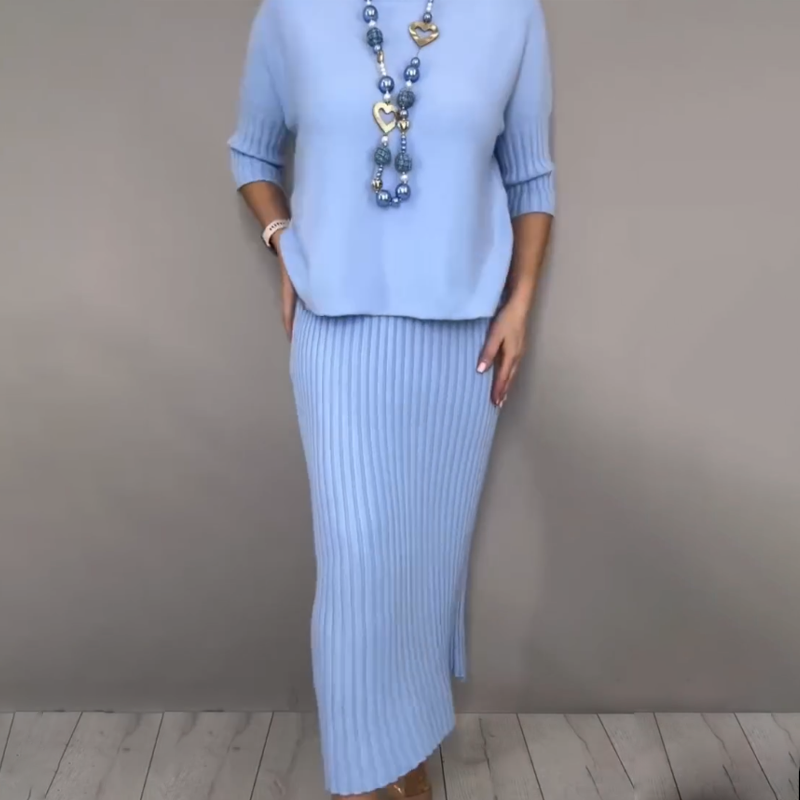 ⏳ Letzter Tag: 50 % auf das gesamte Sortiment!⏰Elegantes 2-teiliges Set aus Strickpullover und Midirock