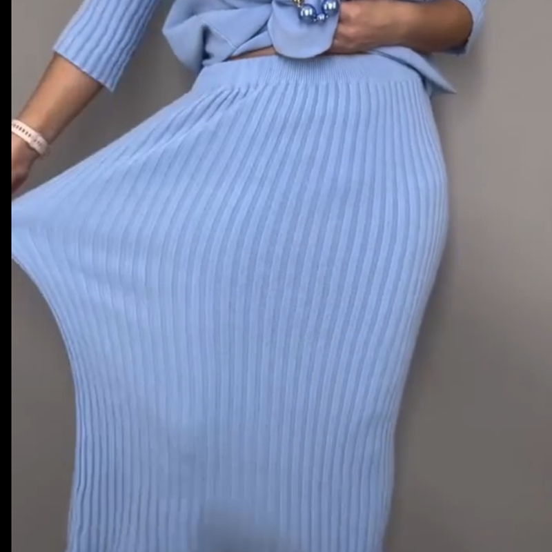 ⏳ Letzter Tag: 50 % auf das gesamte Sortiment!⏰Elegantes 2-teiliges Set aus Strickpullover und Midirock