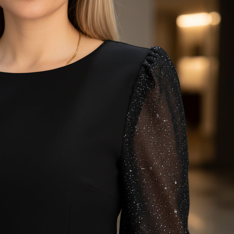 ⌛ Nur noch 3 Tage – 50 % auf alles! ⏰Stilvolles Damenkleid mit Paillettenverzierung