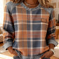 ✨🎅Weihnachtsangebote – Nur für kurze Zeit!⏰Denim-Patchwork-Karo-Langarmtops für Damen