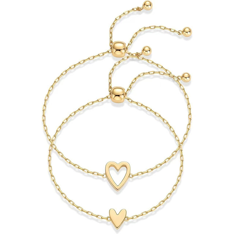 ✨🎅Weihnachtsangebote – Nur für kurze Zeit!⏰2er Set Armbänder mit passendem Herz-Anhänger