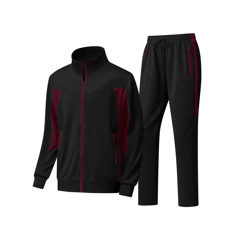 Herren-Laufjacke mit durchgehendem Reißverschluss und Hose, zweiteiliges Set