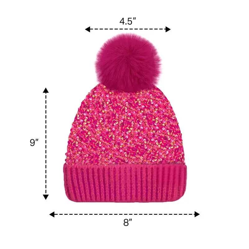 Fröhliches Neujahr! 50% auf alles 🎊⏰Wintermütze mit Quaste und glitzernden Pailletten