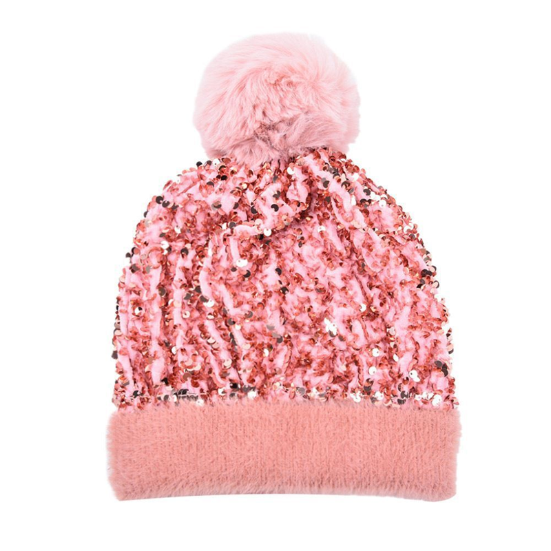 Fröhliches Neujahr! 50% auf alles 🎊⏰Wintermütze mit Quaste und glitzernden Pailletten