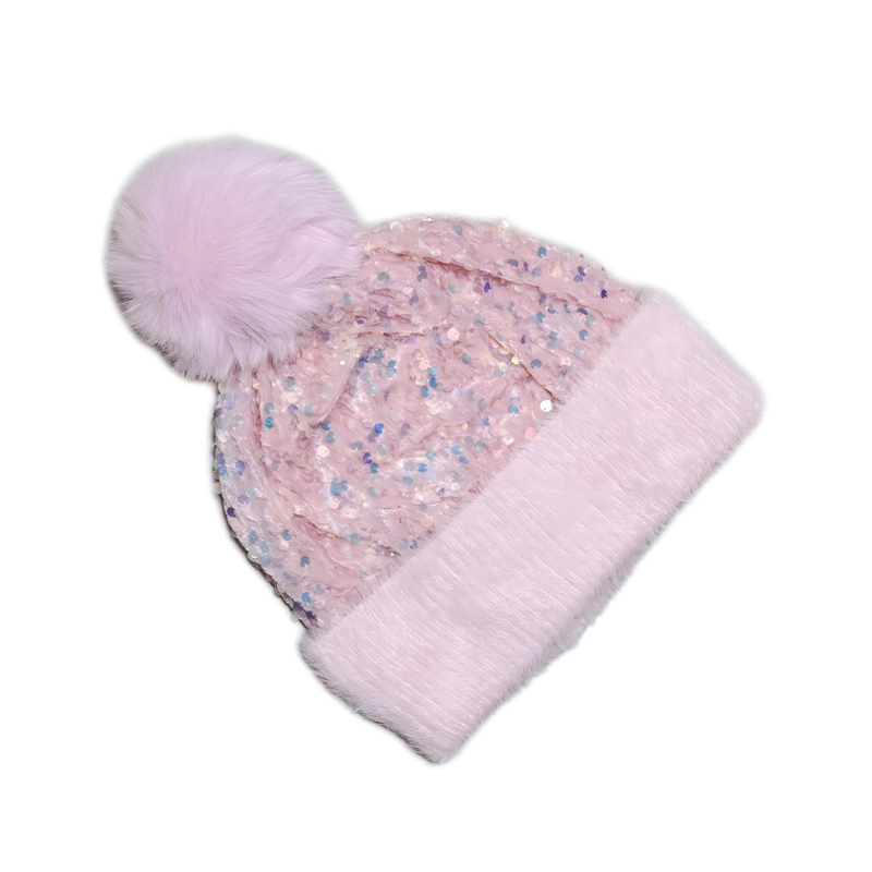 Fröhliches Neujahr! 50% auf alles 🎊⏰Wintermütze mit Quaste und glitzernden Pailletten