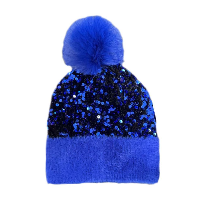 Fröhliches Neujahr! 50% auf alles 🎊⏰Wintermütze mit Quaste und glitzernden Pailletten