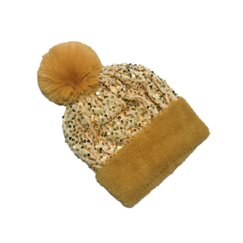 Fröhliches Neujahr! 50% auf alles 🎊⏰Wintermütze mit Quaste und glitzernden Pailletten