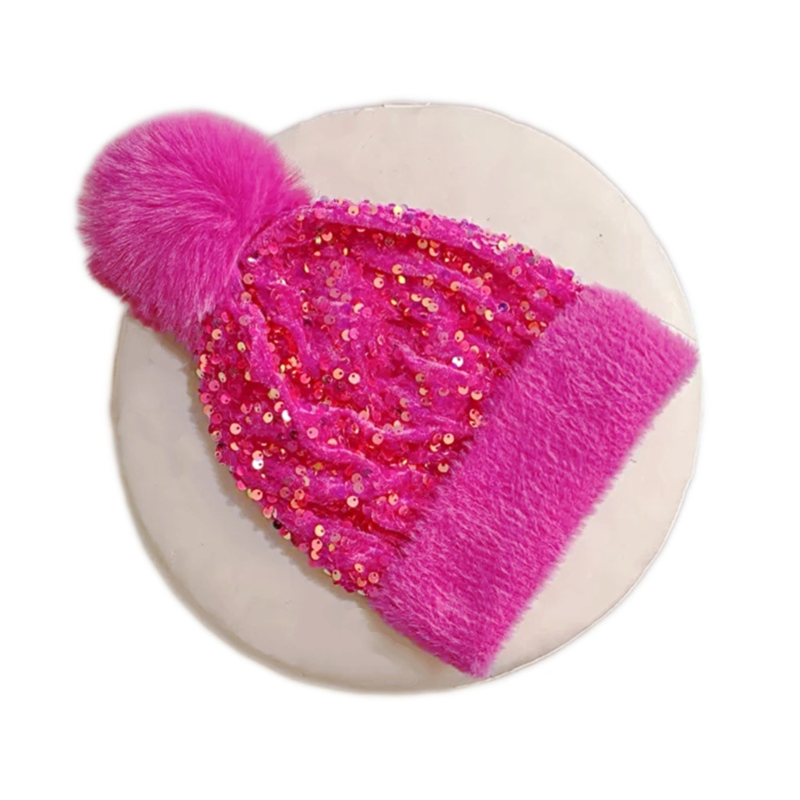 Fröhliches Neujahr! 50% auf alles 🎊⏰Wintermütze mit Quaste und glitzernden Pailletten