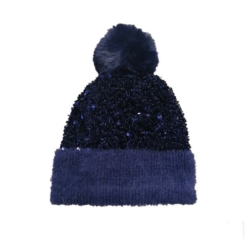 Fröhliches Neujahr! 50% auf alles 🎊⏰Wintermütze mit Quaste und glitzernden Pailletten