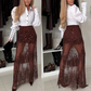 Hoch taillierter Mesh-Rock mit Pailletten