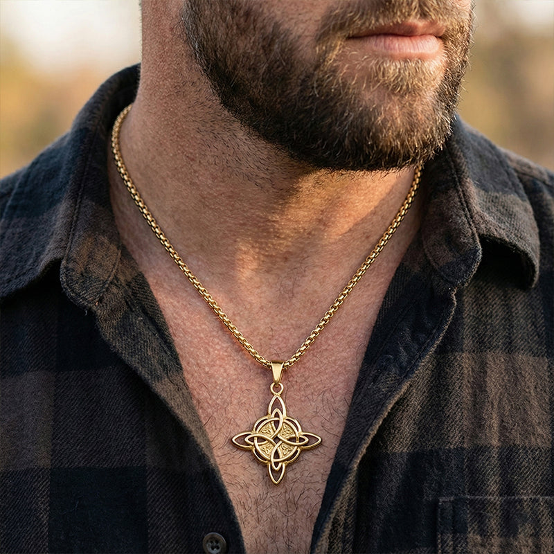 Herren-Halskette mit keltischem Knoten – Viking-Stil aus Edelstahl ⚔️🖤