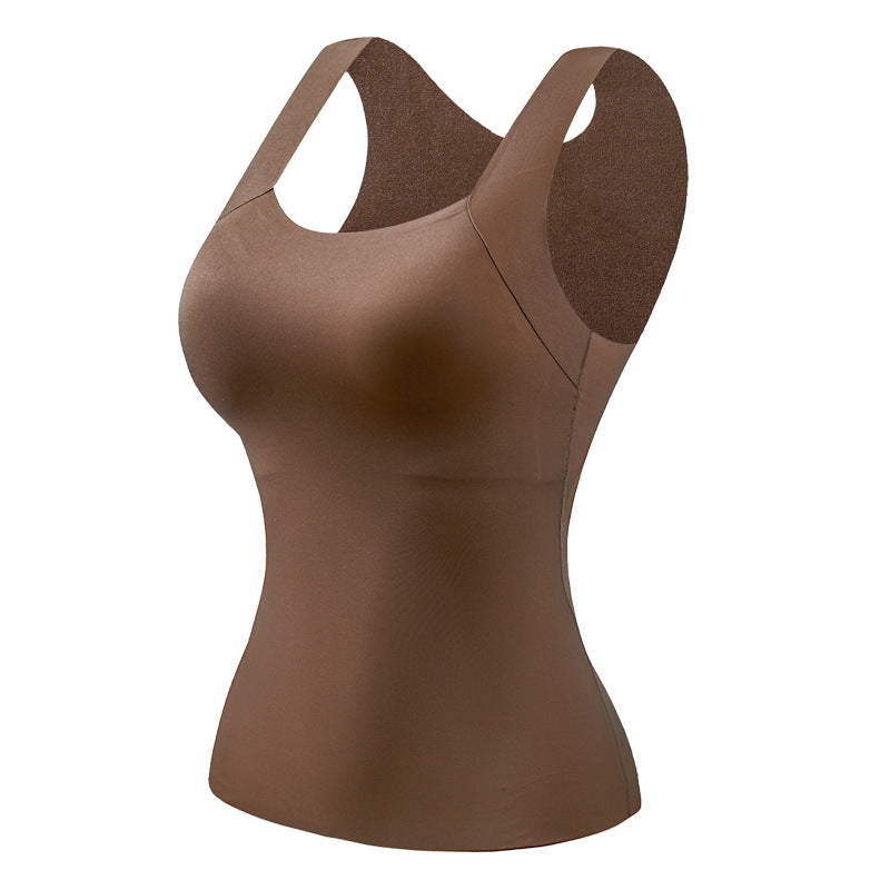 👚 50% RABATT! 🔥 Damen Thermo-Tanktop mit U-Ausschnitt – Integrierter BH, Nahtlos & Perfekt zum Unterziehen 🏃‍♀️
