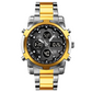 Wasserdichte Herren-Armbanduhr – Edelstahl, Analog-Digital, Stoßfest und Robustes Design