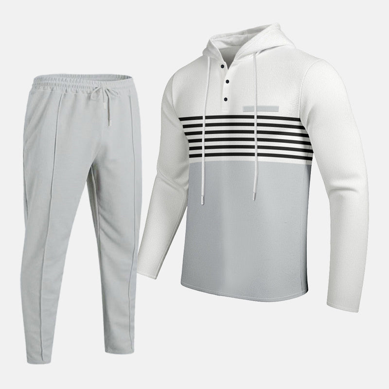 Herren-Trainingsanzug mit Kapuze und Farbblock-Design