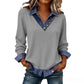 Damen Shirt in Layering-Optik mit Denim-Kragen