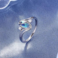 Geometrischer Damenring mit ovalem grünem Mondstein & Zirkonia – modern & stilvoll 💍✨