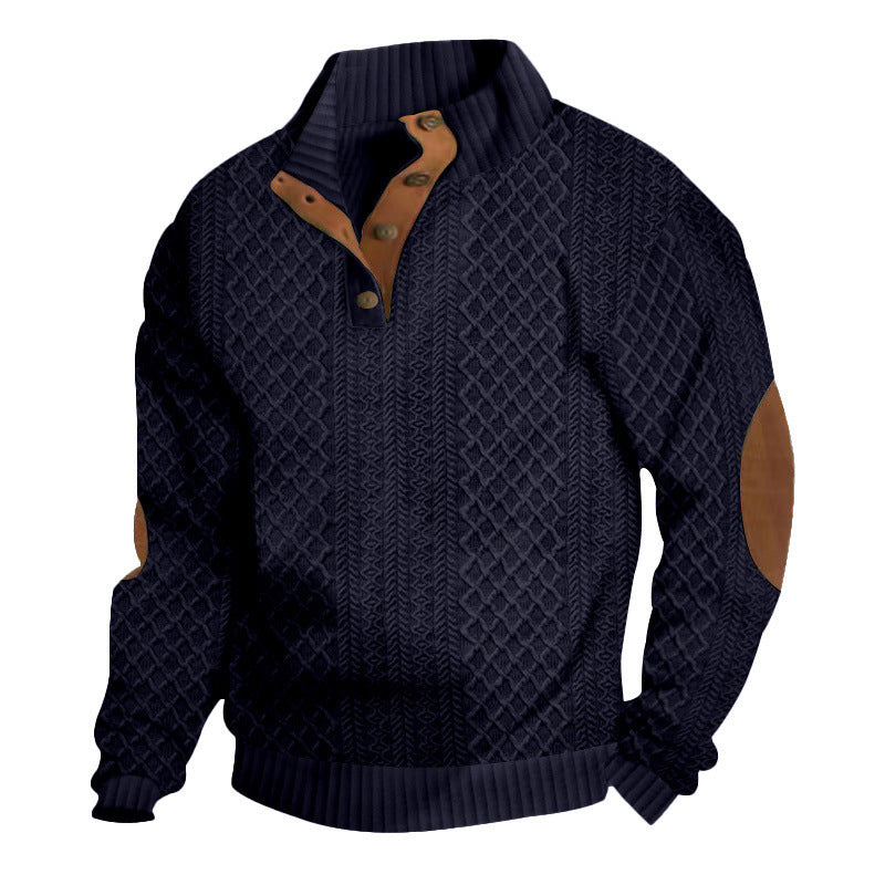 🧥✨ Perfekter Komfort-Pullover für Herren: Robust mit stylischen Ellbogenpatches, nachhaltige Wolle für jeden Tag. ❄️