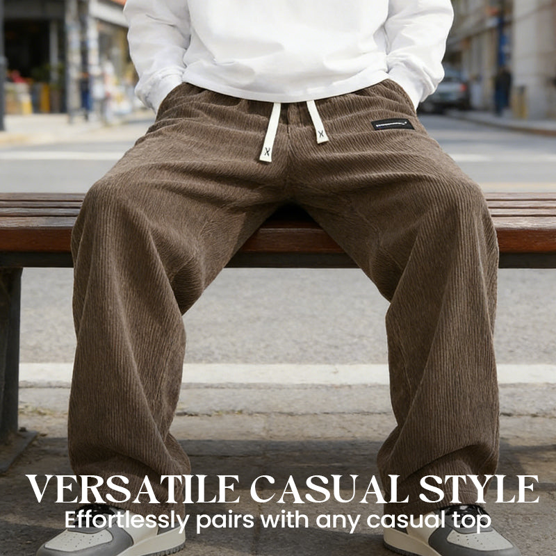 Herrenhose mit lockerer Passform, Kordelzug und Taschen