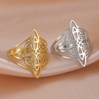 Großer Ring mit doppeltem keltischem Hexenknoten – markant & zeitlos 🔮✨