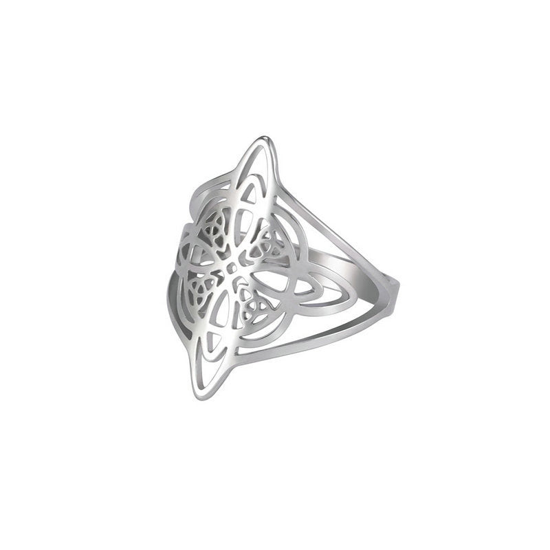 Großer Ring mit doppeltem keltischem Hexenknoten – markant & zeitlos 🔮✨