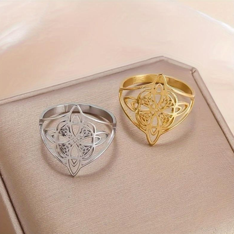 Großer Ring mit doppeltem keltischem Hexenknoten – markant & zeitlos 🔮✨