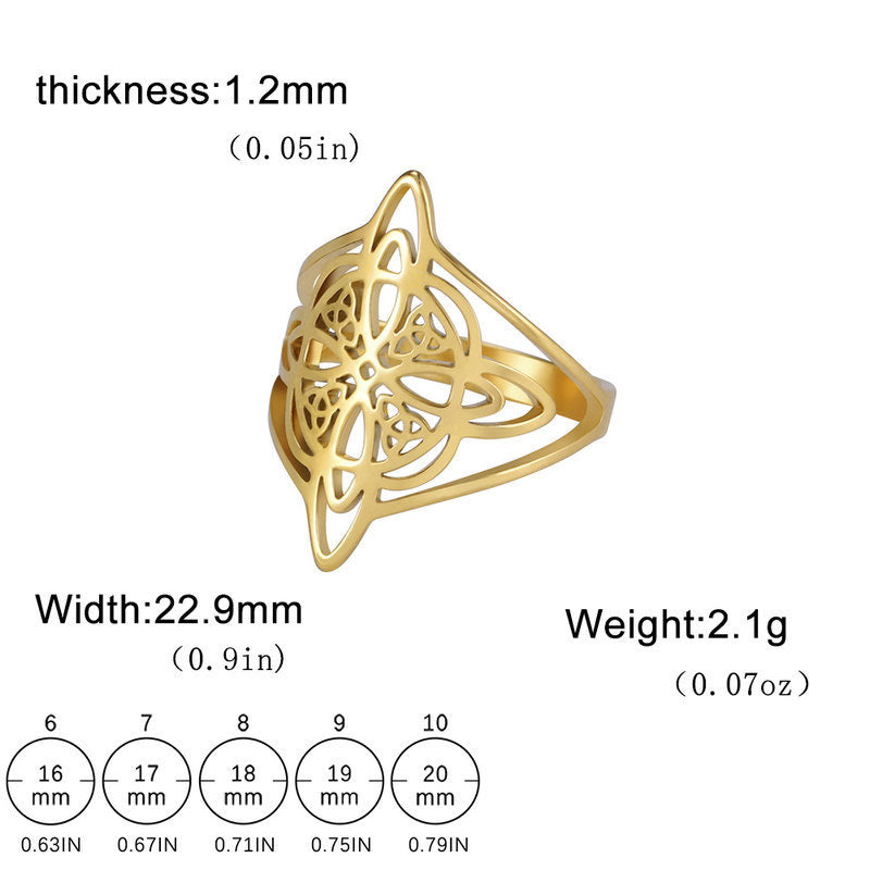 Großer Ring mit doppeltem keltischem Hexenknoten – markant & zeitlos 🔮✨