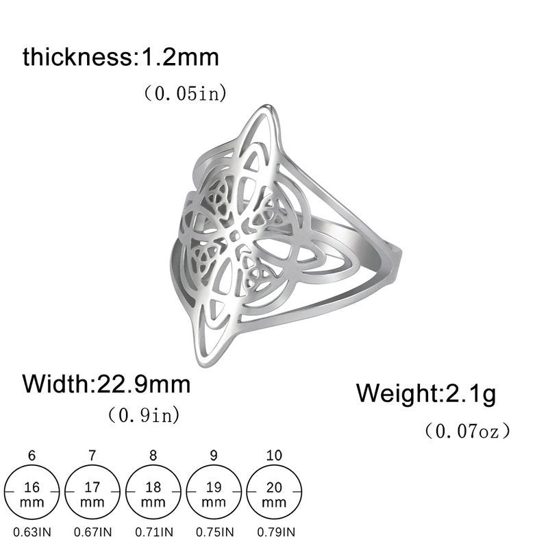 Großer Ring mit doppeltem keltischem Hexenknoten – markant & zeitlos 🔮✨